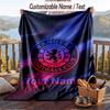 Flannel Blanket Rangers FC Print Custom Name Text Soft Throw for Sofa Bed