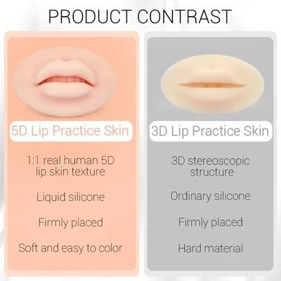 Weiche Silikon-Permanent-Make-up-Lippen-Rouge-Tattoo-Trainingshaut Microblading Wiederverwendbare 3D-Übungslippenform für Make-up-Künstler