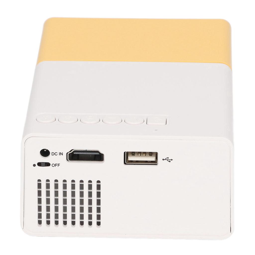 Projector 1080p Diffuse Reflection Imaging Support 23 Languages HD Projector with Spkers Yellow