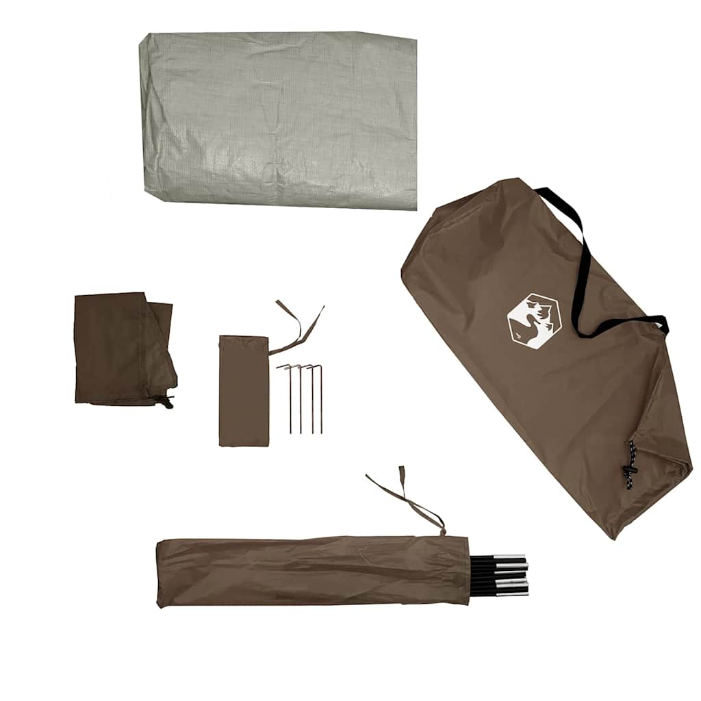 Dome Camping Tent for 4 Persons Brown Waterproof