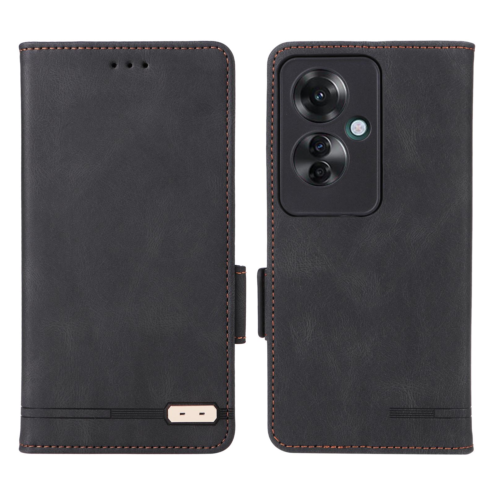 

Противоударный чехол для Oppo Reno11 F 5G с аппаратным декором, кошелек из ПУ кожи, чехол для телефона Black