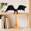 Statuetă Creatură Mitică Dragon Colț de Bibliotecă Lumină cu Efect de Flacără LED, Decor Unic pentru Rafturi Fantasy, Cadou Unic pentru Pasionații de Cărți Afișaj Zburător