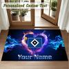 Crystal Velvet Square Rug Custom NameHamburger SV Pattern Non Slip Home Floor Decor Rug