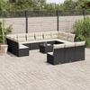 VidaXL Garden Furniture Set with Cushions 14 Pcs Black Braided Resin 3218396