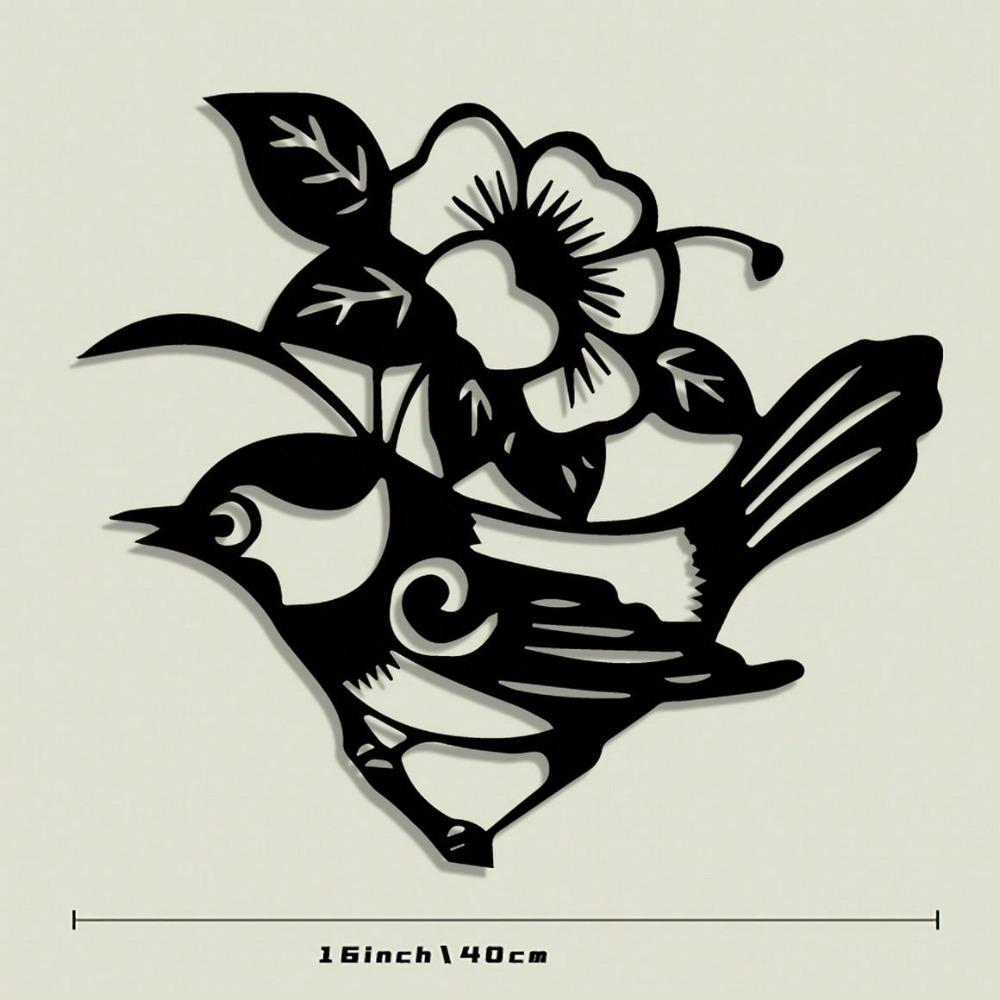 Metal Bird Wall Art Elegant Christmas Decoration Iron Silhouette Indoor Outdoor Gift