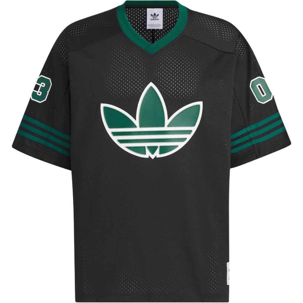 Adidas ორიგინალური რეტრო ქუჩის კალათბურთის მაისური ზოლიანი ლოგოთი დაბეჭდილი უნისექსის ტოპები შავი JC6803