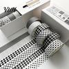 Crafting Washi Tape Rolls 6 Plaid Set, Grid Checkered Pattern Masking Tape, Self Literary Art Style Adhesive Decorative for DIY Crafts, Journal,