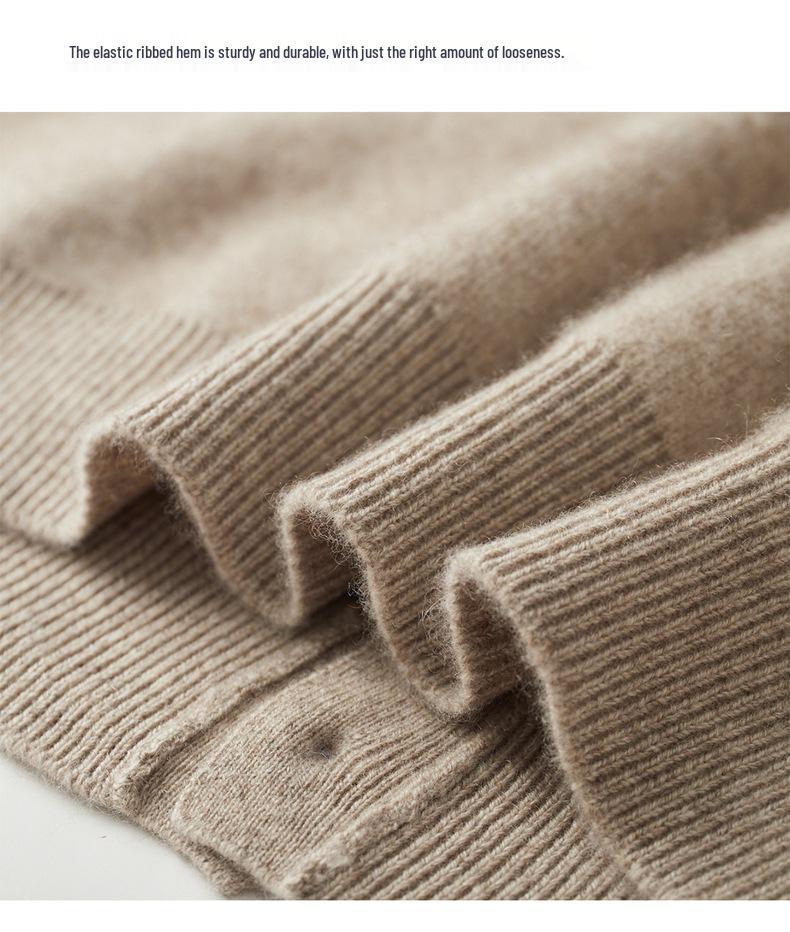 2025 A/W Męski sweter kardigan z czystej wełny z okrągłym dekoltem