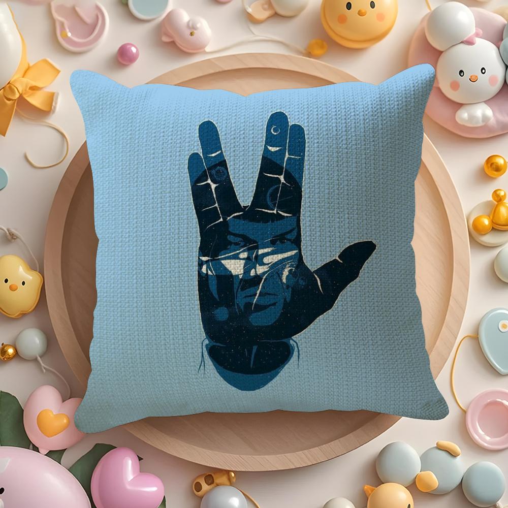 Star T-Trek Ship Movie Cushion Cover Linen Organic Fabric Double-Sided Printing Breathable Pillow Case Sofa Home Decor Gift