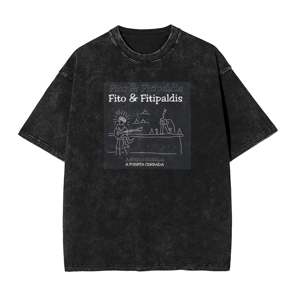 Oversized Washed TShirts Fitos Fitipaldis Band Loose TShirts Popular Tee Shirt for Men Women Summer YK Retro Printed Clothes