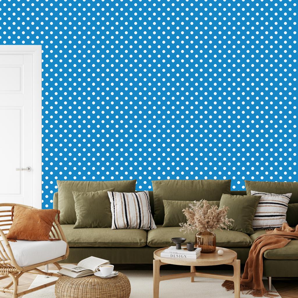Blue and Azure Dots Wallpaper for Living Room and Bedroom 50x1000