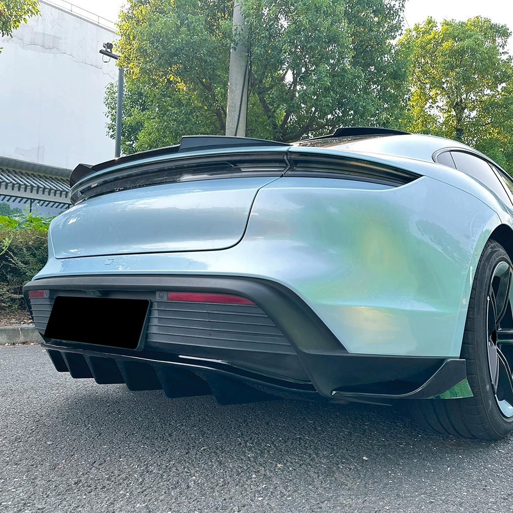 

Для Porsche Taycan Electric 4-дверное купе 2019, 2021, 2022, 2023, 2024, 2025 Автомобильный комплект диффузора заднего бампера и заднего спойлера