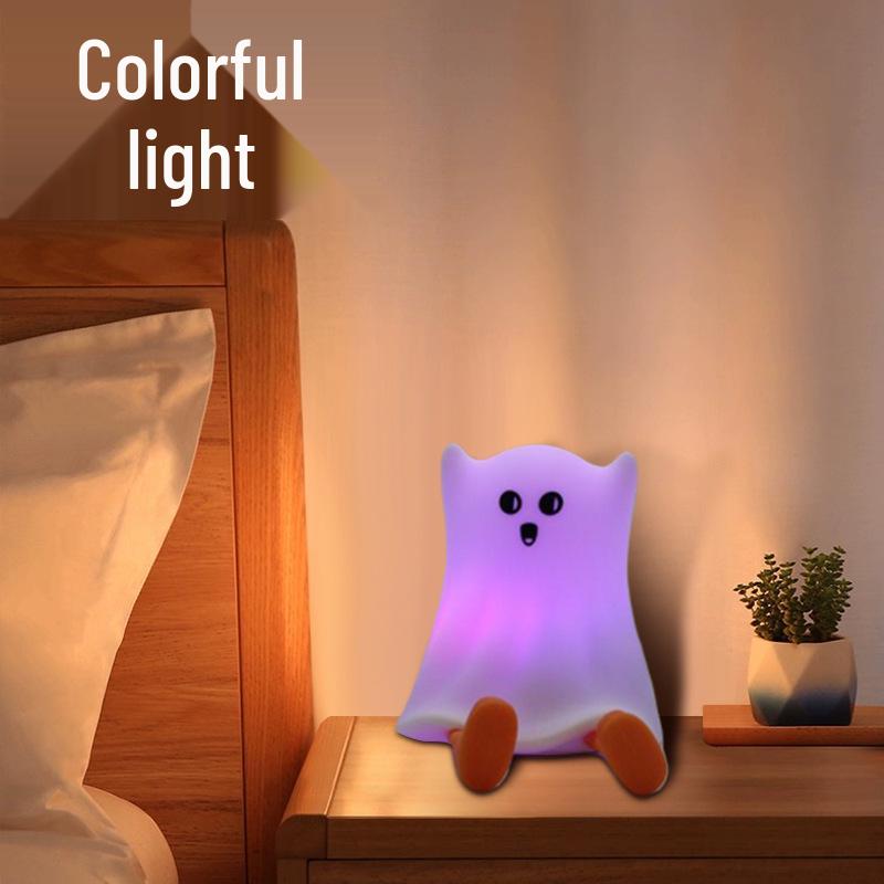 

Ghost Silicone Night Light for Halloween - Bedside Sleep Companion 1W (In Stock/Data Cable + Color Box)