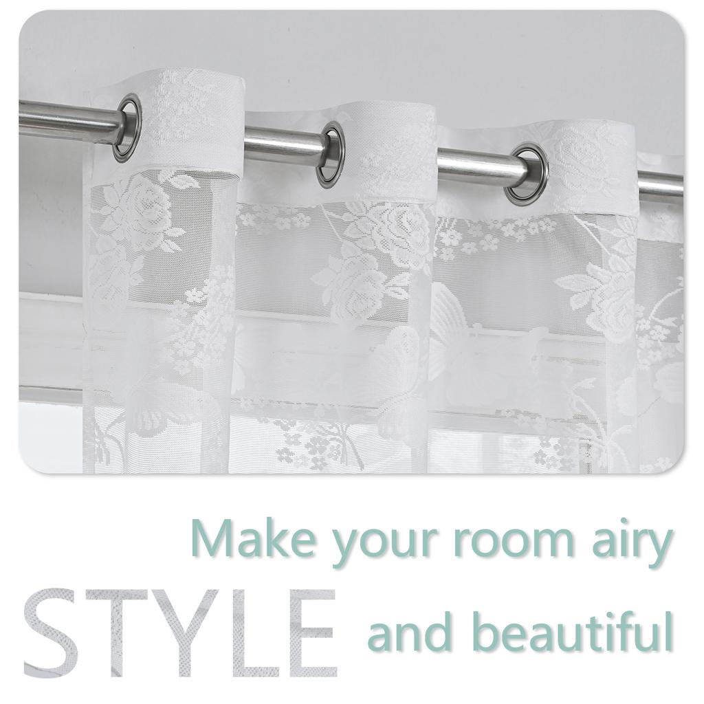 1pc Butterfly and Flower Patterned Punching Curtains for Versatile Household Use