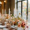 Pack of 12/24pc Flameless Flickering Ivory Taper Candles with Remote Battery Operated LED 3D Wick Candle Christmas Wedding Decor