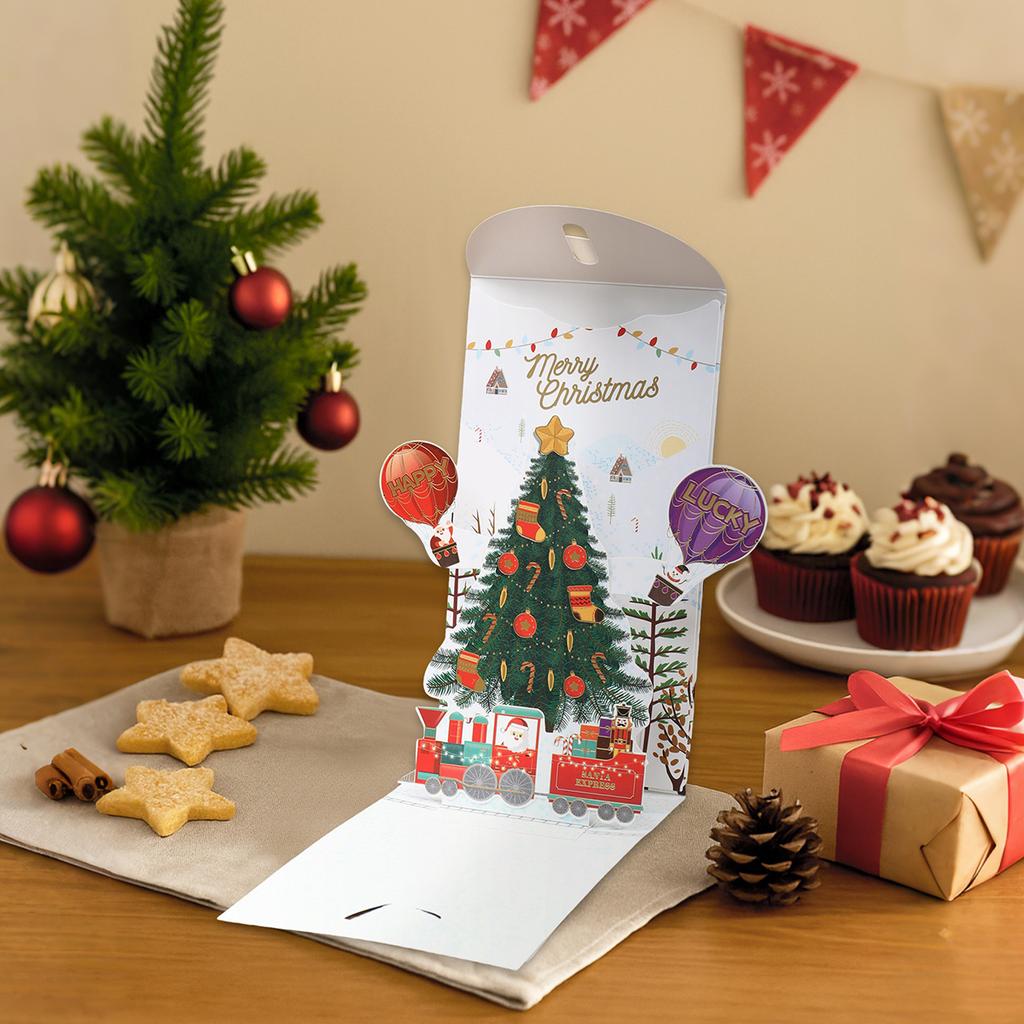 Christmas 3D Pop Up Greeting Card Money Envelope Set Merry Christmas Decor for Home 2025 Navidad Natal Xmas Gifts New Year 2026