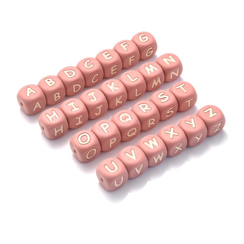 

10Pcs Personalized Name Silicone Letters 12mm English Alphabet Teether Beads For Pacifier Chain Teether Necklace Jewelry Making