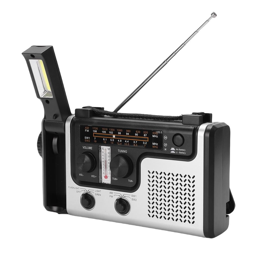 AM FM SW Portable Hand Crank Radio 1200mAh Emergency Solar Power Pocket Radio with Full Band Speaker Cell Phone Charger