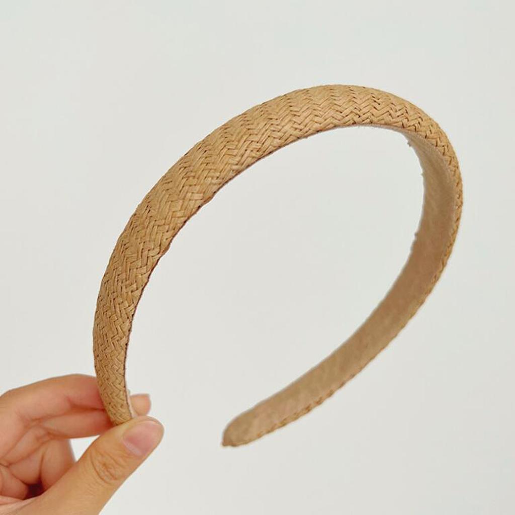 PROLY New Fashion Women's Hair Accessories Fresh Summer Headwear Straw Woven Hairband Adult Headband