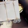 Korean Style Asymmetrical Flower Tassel Ear Hook Earrings - Versatile and Fashionable for Women