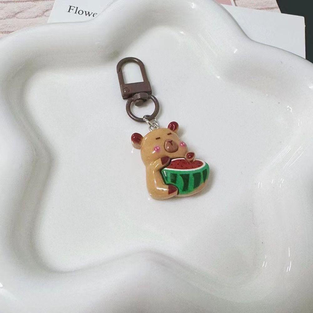 Creative Capibara Bag Hanging Resin Kapibara Pendant Cartoon Capybara Keychain  Hanging Accessory