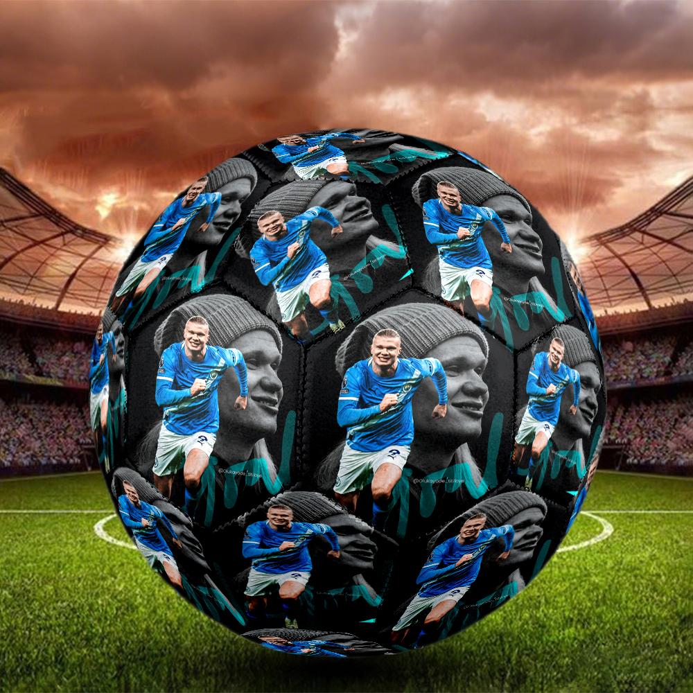 1pc Man City Haaland Celebration Size 5 Soccer Ball PVC Football Sports Matches Training Outdoor Games Beach Elastic Balls 07e119