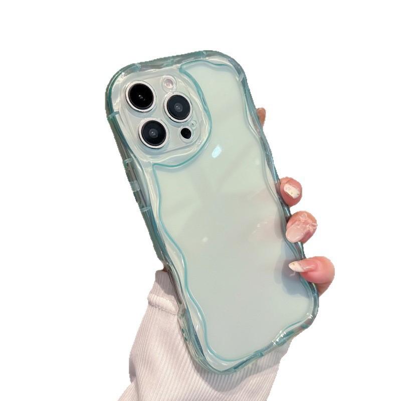 Wave Cream Shell Is Suitable for Apple 15/16 Pro Mobile Phone Case, Transparent iPhone13/14 Photo Frame DIY Material Soft.