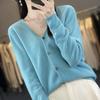 New V-neck Coat for Women In Autumn and Winter, Loose Knitted Sweater