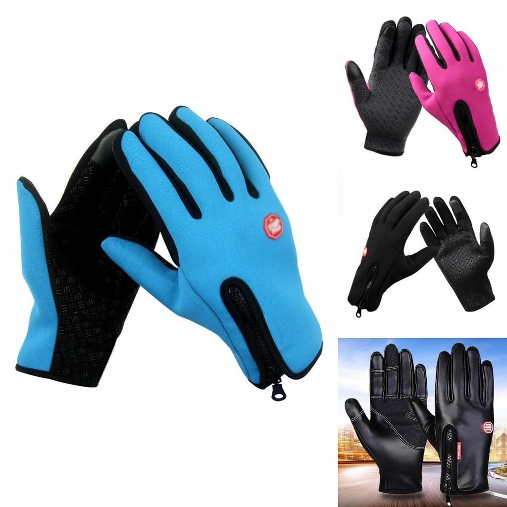 Unisex Winter-Touchscreen-Handschuhe mit rutschfester Handfläche und verstellbarem Reißverschlussdesign