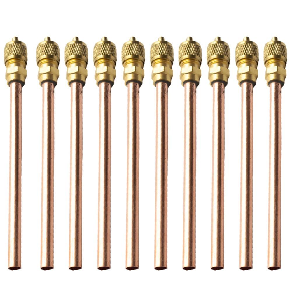10pcs Copper Tube Access Valves for Air Conditioner Refrigeration Units