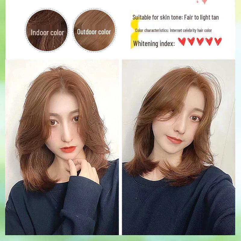 2026 Hair Dye Cream: Gray-Brown Linen, Black Tea Color, with Hair Care Benefits