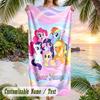 My Little Pony Beach Towel, Personalized Custom Text, Quick Dry Soft Large Towel For Swimming Pool Travel