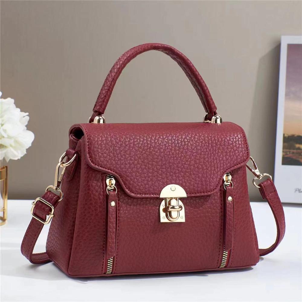 Macaron Handbag New Fashionable Lock Shoulder Cross Bag Flip Bag