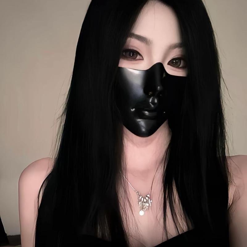 Trendy Half Face Punk Aesthetic Mask Halloween Cosplay Costume Accessory Dress Prop For Men Women Festival Performance Decor Gif