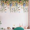 Grüne Pflanze Ranke Blume Schmetterling Wandaufkleber Selbstklebend Abnehmbar Wohnzimmer Schlafzimmer Heimdeko Hintergrund Wandkunst