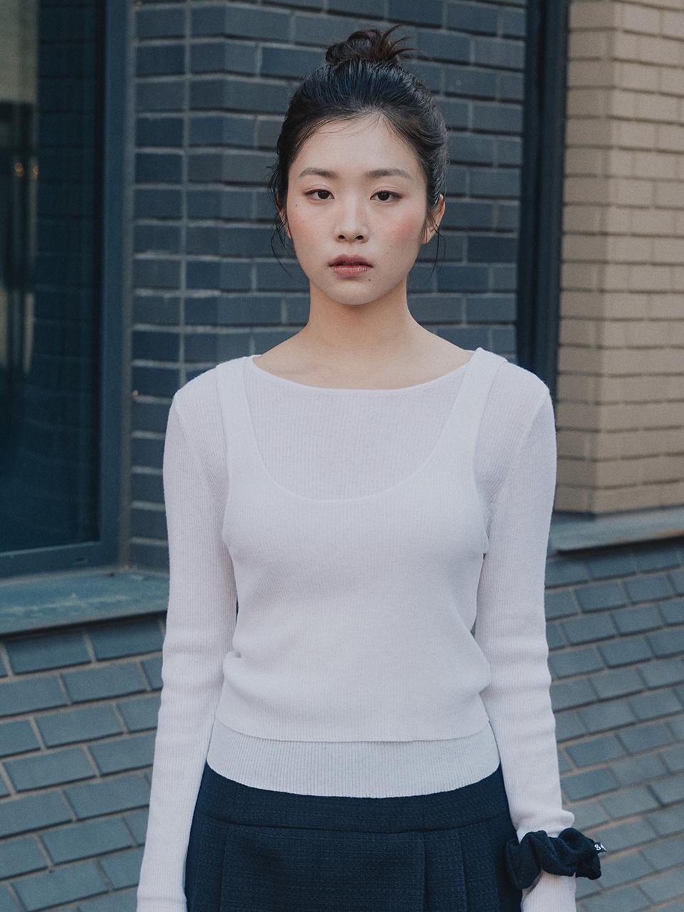 Spnk Layered Slim Pullover - Ivory Ivory/F
