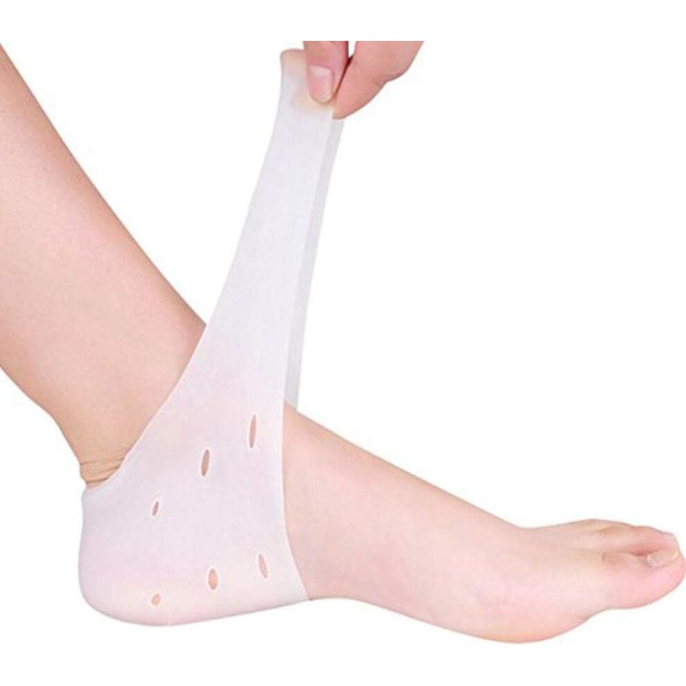 Moisturizing Heel Socks for Cracked Heel Treatment, Breathable Gel Foot Care Protectors 2 Pairs