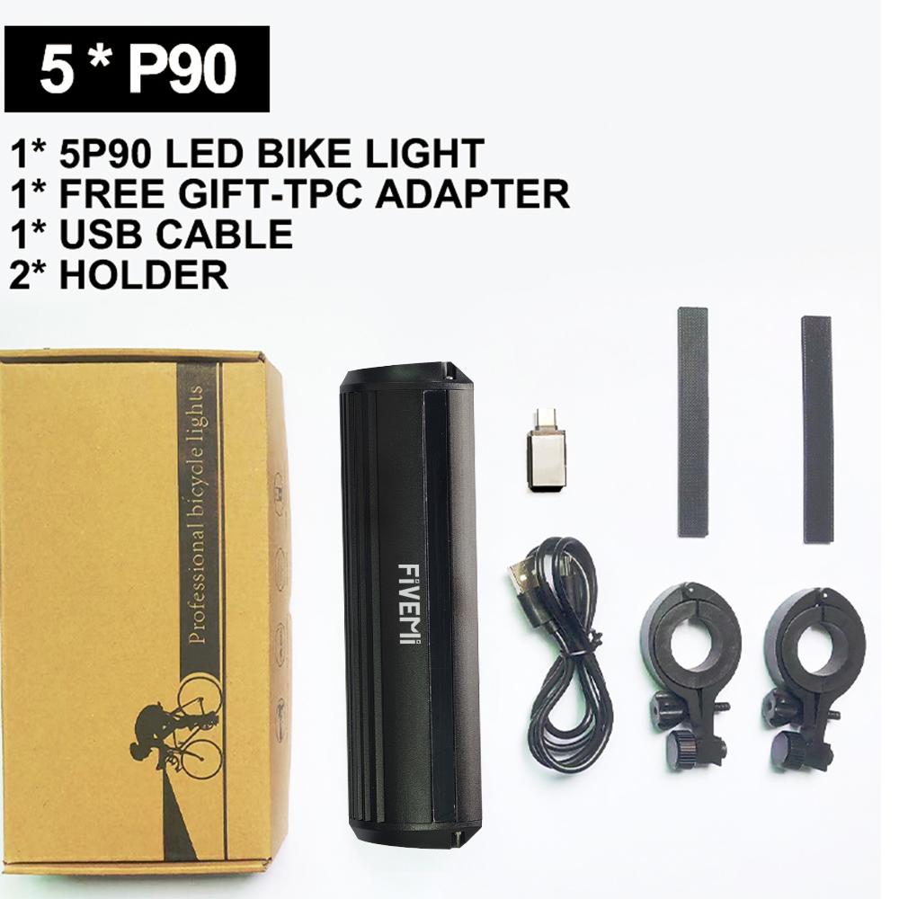 Fivemi Bicycle Light Front 10000mAh Bike Light Power Bank Flashlight USB Charging MTB Road Cycling Lamp Accessories Taillight 7