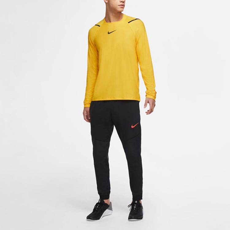 Nike Pro Long Sleeve Sports Training Fitness Top Men Tops Dark-Sulfur CU6728-743