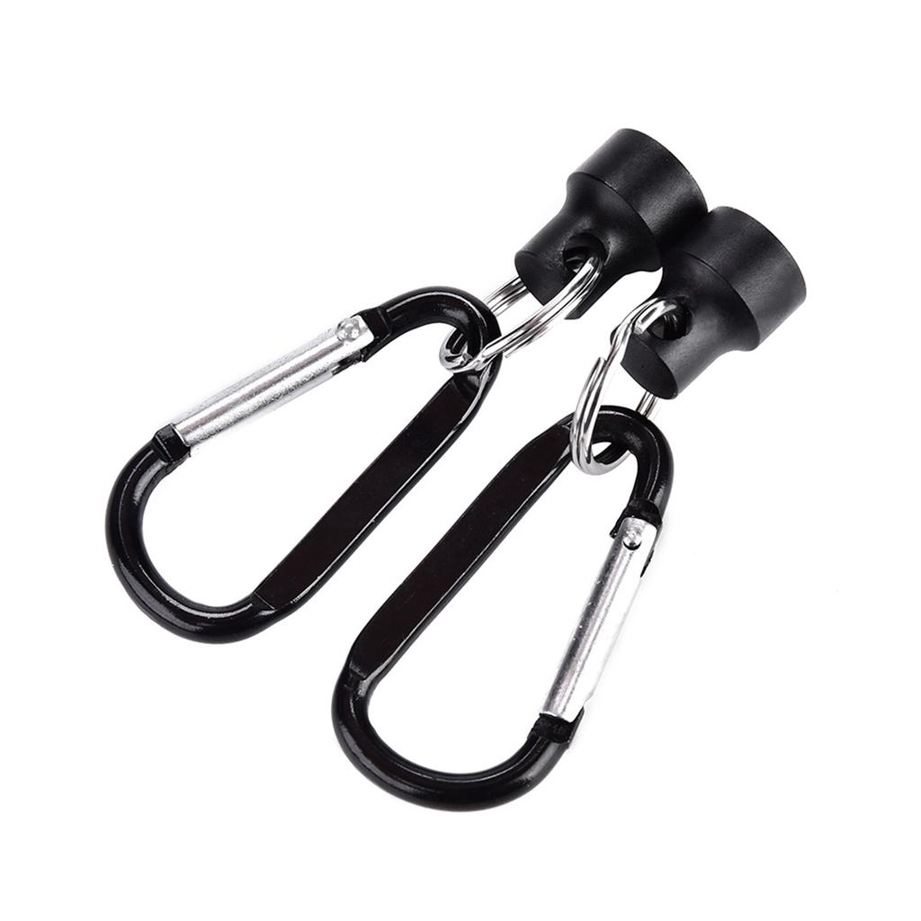 Magnet Buckle Fly Fishing Magnetic Net Release Clip Hanging Holder Lanyard Clip(Double, Black)