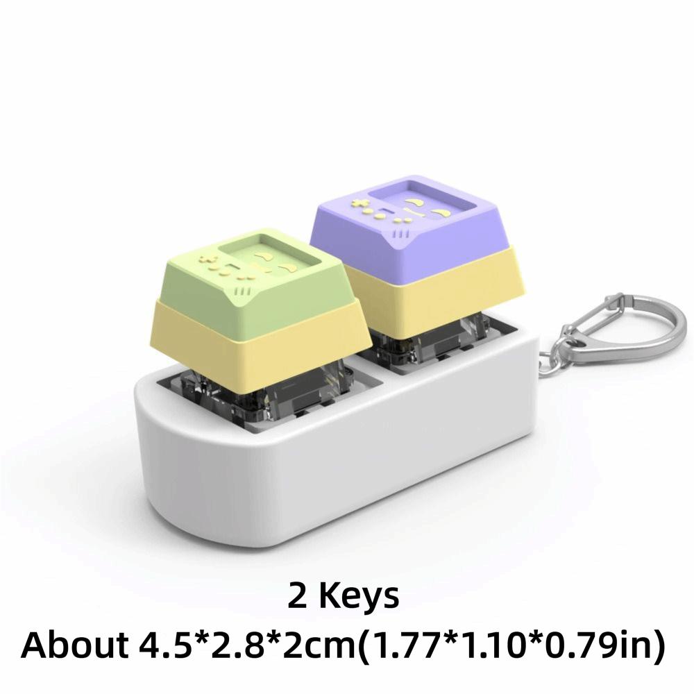 Diy Keycaps Toy Keyboard Fidget Toys Stress Relief with Keychain Keyboard Keychain Finger Button Button Shaft Tester Adults