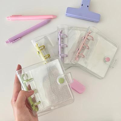 Δημιουργικό Χαριτωμένο Διαφανές Μίνι Χειρόγραφο Βιβλίο με Χαλαρά Φύλλα Φοιτητικό Φορητό Τετράδιο Ντοσιέ με Κρίκους Σχολικά Είδη