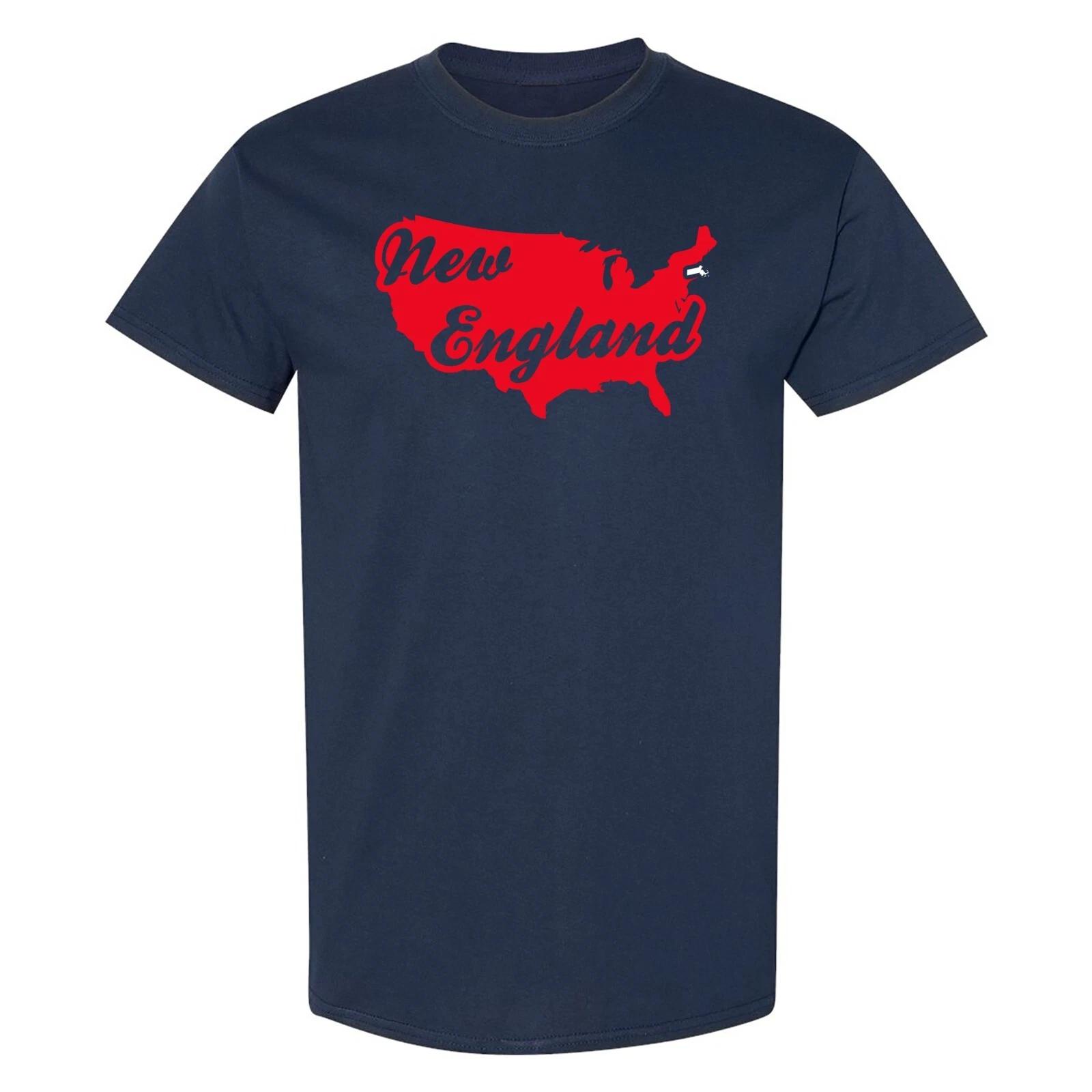 New England USA Script - American Football Sports Team T-Shirt - Navy 2XL