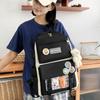 Trendy Nylon Large Capacity Bags Canvas Commute Badge Shoulder Backpack A Set of Four Simple Korean Style School Bag Student
