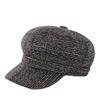 Plaid Design Woolen Hat Ear Protection Keep Warm Painter Caps Thick Material Korean Style British Berets Outdoor Activities
