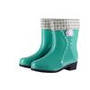 Rain Shoes Women's Medium Tube Half Tube Water Shoes Thickened Bottom Water Glue Shoes Water Boots Rain Boots Female Zhe Xing Velvet Non-slip
