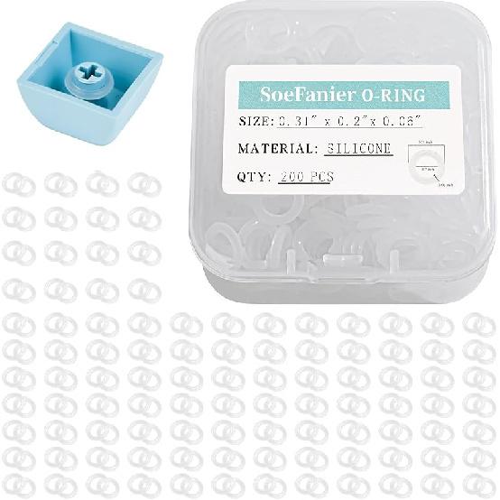 

200Pcs Clear O-Ring Switch Dampeners Keycap for Mechanical Keyboard Cherry Mx, White… белый