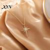 Elegant Star Charm Mini Eight-Pointed Necklace for Women, Rhinestone Pendant Necklace, Chain Statement Jewelry Gift Her Zircon