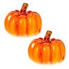 2Pcs LED Glass Pumpkin Set Starry Night Design Halloween Thanksgiving Decor Lighted Lantern Indoor Fall Decoration