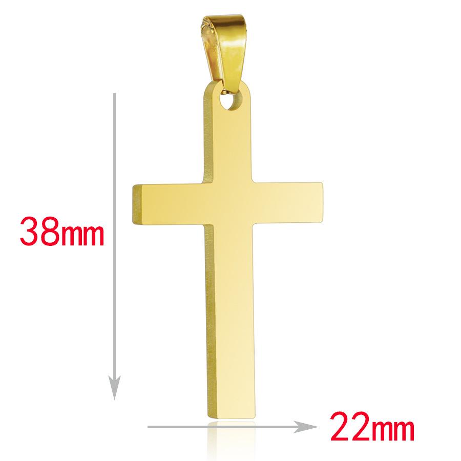Gold Electroplated Stainless Steel Cross Necklace for Men and Women - Trendy European & American Fashion Accessory